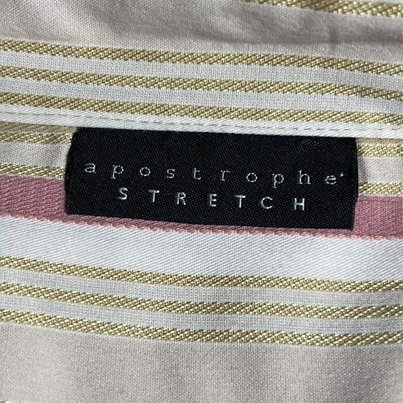 APOSTROPHE STRETCH ROSE GOLD BUTTON FRONT BLOUSE SIZE XL - Picture 7 of 8